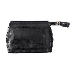 CLIVE SHILTON Vintage Leather Scalloped Clutch